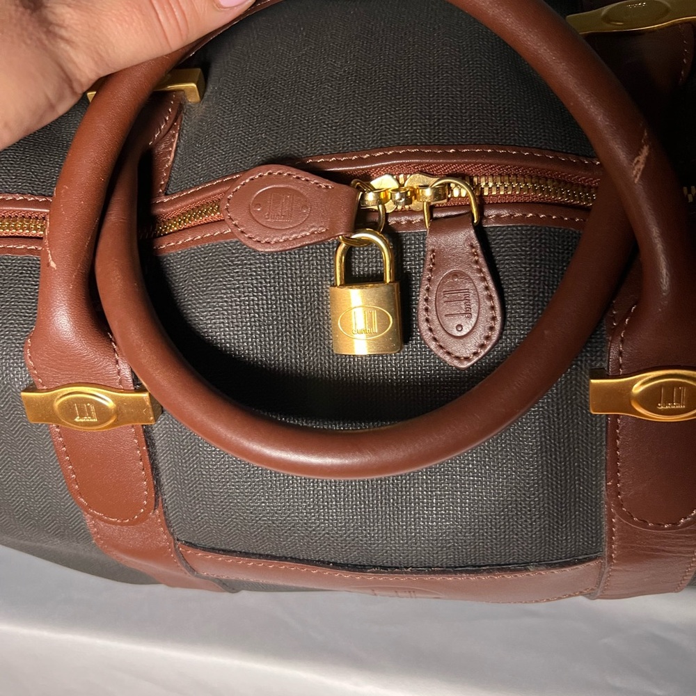 Dunhill Black and Brown Duffel Bag with Lock - Picture 10 of 15